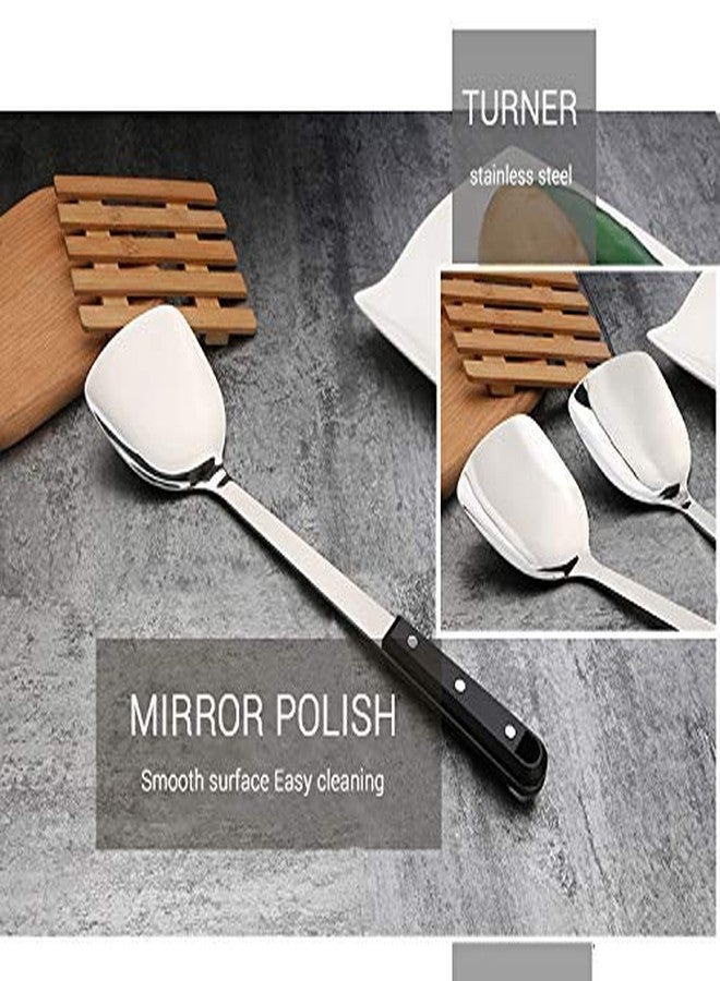 KPNG Store Stainless Steel Plastic Handle Kitchen Utensil Cooking Shovel Scoop Ladle Turner Wok Spatula - Image 3
